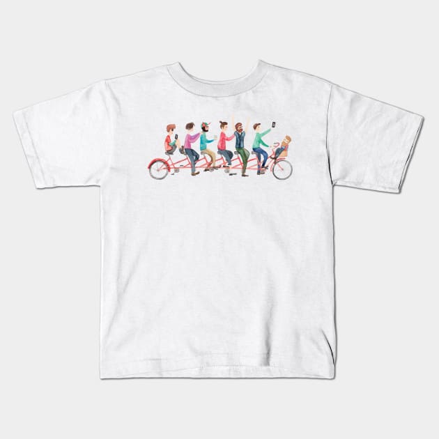 Bike Ride Kids T-Shirt by Elena_ONeill